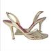 Kate Spade Shoes | Kate Spade Metallic Gold Open Toe Strappysling Back Slip-On Heel Sandals | Color: Gold | Size: 10