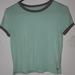 American Eagle Outfitters Tops | (2/$15) Size S Women's American Eagle Baby Tee Shirt Green And Grey | Color: Gray/Green | Size: S