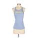 Adidas Active Tank Top: Blue Solid Activewear - Women's Size Small