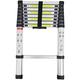 Iropro 2.6M/8.5Ft Extendable Aluminum Ladders, Folding Telescopic Extension Tall Loft Ladder, Portable 9 Steps Loft Ladders, Extension Ladder EN131 DIY Multi Purpose 330lbs/150kg (2.6M/8.5Ft)