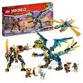 LEGO NINJAGO Elemental Dragon vs. The Empress Mech, Large Building Toy Set with Dragon Toy, Action Figure, Ninja Flyer and 6 Minifigures, Dragons Rising Series Gift for Kids, Boys, Girls 71796