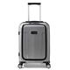 Ted Baker Flying Colours Small Trolley Spinner Suitcase with Front Pocket and USB Smart Feature, Frost Grey