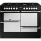 Stoves Sterling Deluxe ST DX STER D1100DF BK 110cm Dual Fuel Range Cooker - Black - A/A/A Rated, Black