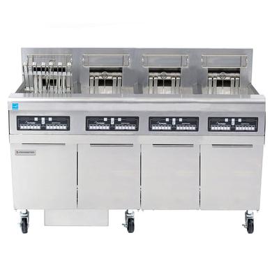 Frymaster FPRE414 240/3 Commercial Electric Fryer - (4) 50 lb Vats, Floor Model, 240v/3ph, Built-in Filtration and CM 3.5 Controls, Stainless Steel