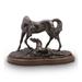 Spi Home Horse And Colt Cast Aluminum And Wood Tabletop Statue - 10.5 X 16 X 8.5 inches