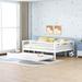 Sturdy Daybed with Trundle and Fence Guardrails, Sturdy Pine Wood Sofa Bedframe for Maximized Space and Comfort