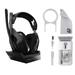 Astro Gaming A50 Wireless Dolby Atmos Over-the-Ear Headphones for PlayStation 5 and PlayStation 4 with Base Station Black With Cleaning kit Bolt Axtion Bundle Like New