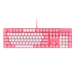 Typewriter Style Mechanical Gaming Keyboard Pink Retro Punk Gaming Keyboard with White Backlit 104 Keys Blue Switch Wired Cute Keyboard Round Keycaps for Windows/Mac/PC - Pink white