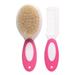 2pcs in 1 Set Pink Baby Hairbrush Newborn Baby Care Hair Brush Infant Hair Comb Head Massager