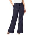 Plus Size Women's Invisible Stretch® Contour High-Waisted Wide-Leg Jean by Denim 24/7 in Indigo Wash (Size 18 W)