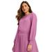 Plus Size Women's Lace-Sleeve Top by June+Vie in Mauve Orchid (Size 10/12)