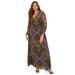 Plus Size Women's Chiffon Maxi Dress by June+Vie in Multi Bias Bandana (Size 18/20)