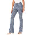 Plus Size Women's Reversible Printed Bootcut Jean by Denim 24/7 in Denim Etched Filigree (Size 14 W)