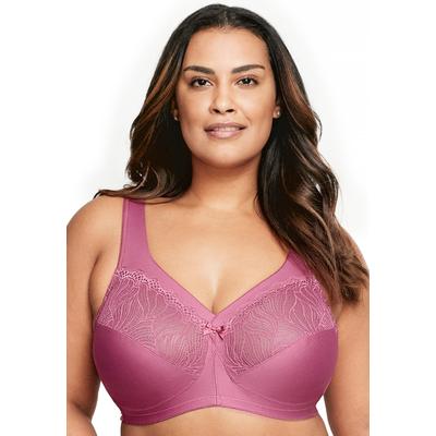 Plus Size Women's Full Figure Plus Size Magiclift Natural Shape Support Bra Wirefree #1010 Bra by Glamorise in Red Violet (Size 52 C)