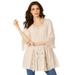 Plus Size Women's Lace Tunic by Roaman's in Oatmeal (Size 22/24)