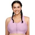 Plus Size Women's Full Figure Plus Size Zip Up Front-Closure Sports Bra Wirefree #9266 Bra by Glamorise in Lavender (Size 40 D)