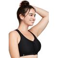 Plus Size Women's Full Figure Plus Size Zip Up Front-Closure Sports Bra Wirefree #9266 Bra by Glamorise in Black (Size 34 G)