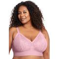 Plus Size Women's Full Figure Plus Size Bramour Gramercy Luxe Lace Bralette Wirefree #7012 Bra by Glamorise in Mauve (Size 44 D)