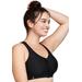 Plus Size Women's Full Figure Plus Size Zip Up Front-Closure Sports Bra Wirefree #9266 Bra by Glamorise in Black (Size 42 C)