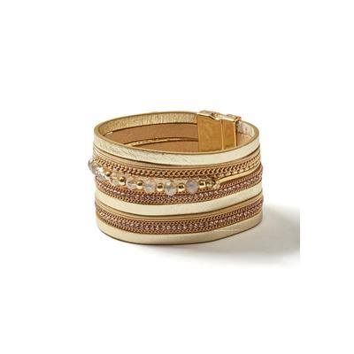 Plus Size Women's Multi Layer Magnetic Bracelet by Accessories For All in Gold