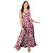 Plus Size Women's Sleeveless Sweetheart Dress by June+Vie in Burgundy Oatmeal Floral (Size 26/28)