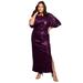 Plus Size Women's Sequin Midi Dress by June+Vie in Dark Berry (Size 30/32)