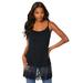 Plus Size Women's Lace-Hem Camisole by Roaman's in Black (Size 30/32)