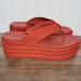 Free People Shoes | Free People Haven Thong Flatform Sandal | Color: Red | Size: 6