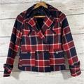 American Eagle Outfitters Jackets & Coats | American Eagle Outfitters Jacket Double Breasted Wool Plaid Pea Womens Medium | Color: Blue/Red | Size: M