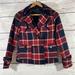 American Eagle Outfitters Jackets & Coats | American Eagle Outfitters Jacket Double Breasted Wool Plaid Pea Womens Medium | Color: Blue/Red | Size: M