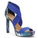 Jessica Simpson Shoes | Jessica Simpson Reptile Print Blue Lixen Strappy High Heel Shoes Size 8 | Color: Blue/White | Size: 8