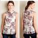 Anthropologie Tops | Anthropologie Moulinette Soeurs Sz 4 Floral Sheer Terrace Swing Peplum Tank Top | Color: Cream/Pink | Size: 4