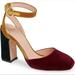 J. Crew Shoes | J. Crew Color-Block Velvet Harlow Ankle Strap Pump | Color: Gold/Red | Size: 8