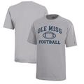 Youth Champion Gray Ole Miss Rebels Icon Logo Football T-Shirt