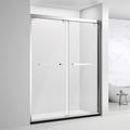 HAORE HOME 48" - 54" W X 76" H Double Sliding Thicken Framed Shower Door Certified Clear Tempered Glass Tempered Glass in Gray | Wayfair