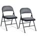 Costway 2 PCS Folding Chair Set with Upholstered Seat and Fabric Covered Backrest