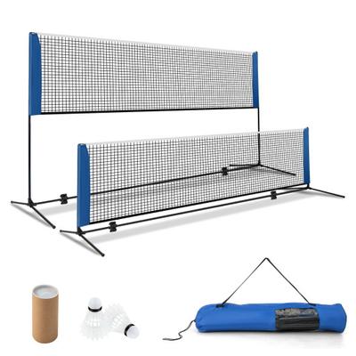 Costway 10/14 Feet Adjustable Badminton Net Stand with Portable Carry Bag-14 ft