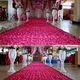 Tapis en Tissu Satiné 3D à Fleurs Roses Rouges de 10m Rideau de Mariage Toile de Fond de ix