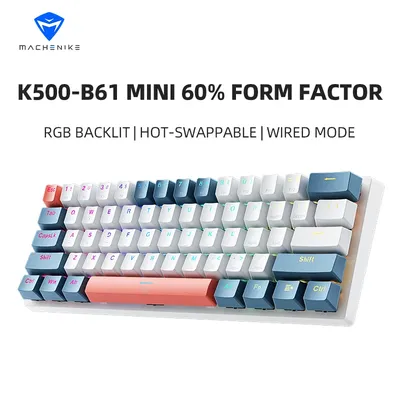 Machenike K500-B61 Mini Mécanique Keybaord Filaire Touche Complète Échangeable À Chaud RVB