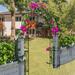 Metal Garden Arch, Retro Garden Arbor Trellis Climbing Plants Support Rose Arch Outdoor Flower Planter