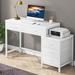 17 Stories 51"W Reversible Desk w/ Drawers Wood/Metal in White | 30.31 H x 51 W x 17.71 D in | Wayfair CAC6573561D24C559A12F85FFA9072CC