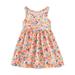 DTBPRQ Summer Toddler Baby Girl Sunflower Dress Sleeveless Floral Mini Dress Casual Floral Comfy Ruffle Beach Dress Outfit