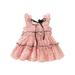 LisenraIn Toddler Baby Girls Summer Dresses Sleeveless Bow Front Dots Print Tiered Tank Dresses