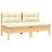 vidaXL 2-Seater Patio Sofa with Cream Cushions Solid Pinewood