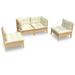 vidaXL 4 Piece Patio Lounge Set with Cushions Solid Pinewood