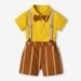 Baby Deals Spring Savings!12 Months-6 Years Kids Toddler Boy Bow Tie Outfit Baby Boys Gentleman Outfit Little Boys formal Short Set Toddler Short Sleeve Shirt+Suspender Pants+Bow Tie 4pcs