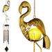 TiokMc Solar Wind Chimes for Outside Retro Metal Flamingo Wind Chime with Cracked Glass Ball Solar Wind Chime Tubes for Garden Yard Patio Lawn Christmas Decorations