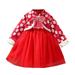 Rovga Fashion Dresses For Girls New Year Dress Long Sleeve Winter New Year Dress First Year Dress Red Princess Dress