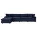 Modular Lounge Sectional Deep Sofa Set Blue Navy Fabric Modern Contemporary Outdoor Patio Balcony Cafe Bistro Garden Furniture Hotel Hospitality