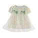 IROINNID Toddler Girl s Strapless Sundress Short Sleeve Printed Mesh Round Neck Casual Fresh Style Dress 1-5Years